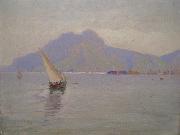 Carl Wilhelm Barth Innseilingen Til Palermo oil painting reproduction